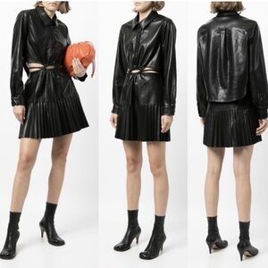 JONATHAN SIMKHAI cindy vegan leather dress in black